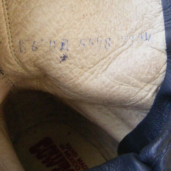 COWTOWN Granny Boots, 6, Dark Blue, Fringe/Kilte, Lace-up, Vintage, Navy - Picture 8 of 12